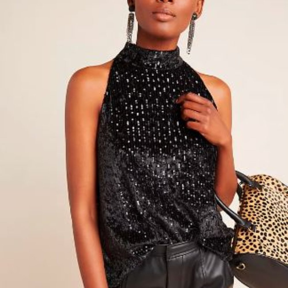 Taryn Sequined Halter Tank